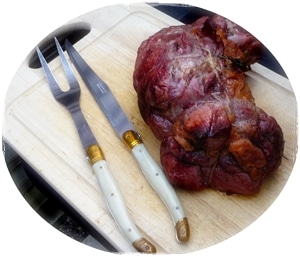 Duchy from Waitrose Welsh half leg of lamb, boned, stuffed and barbecued!