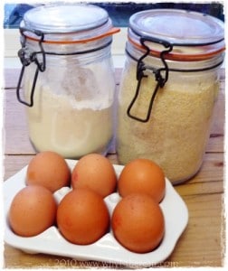 Flour, sugar and eggs