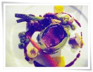Cannon of lamb with candied beetroot at Brooklands Brasserie