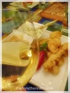Spicy Crab Tempura pairs well with sweet white Bordeaux