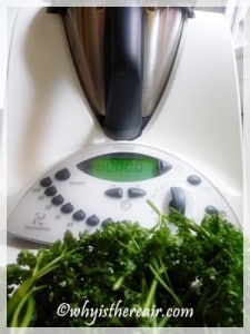 Chopping parsley in the Thermomix is fast and easy