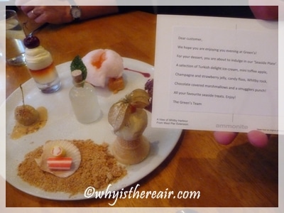Green's seaside plate, a great fun dessert with all the fun of the seaside on one plate!
