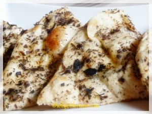 Khumbi Naan, flavoured with shaved dried wild mushrooms and truffle oil