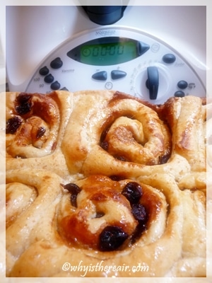 Delightful Chelsea buns made in the Thermomix