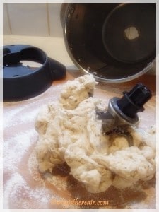 Carefully remove the Thermomix blade from the Khobz dough