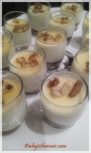 Top your panna cotta with honey or agave nectar and walnuts for contrasting texture